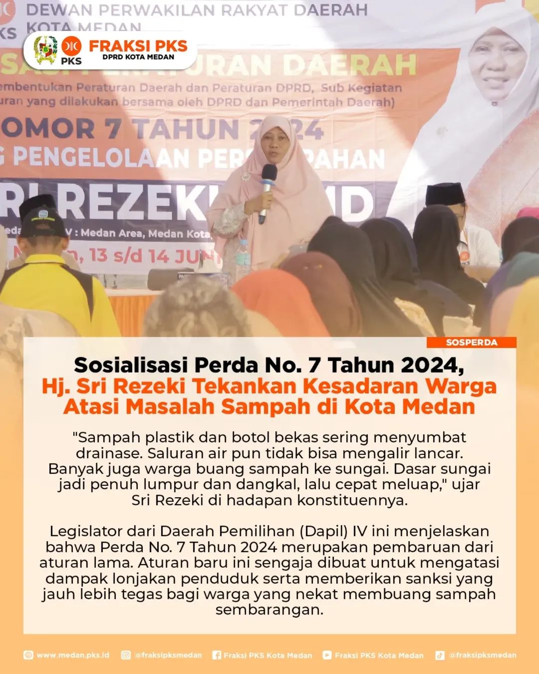 Sri Rezeki Ajak Masyarakat Medan Ubah Perilaku Terhadap Sampah